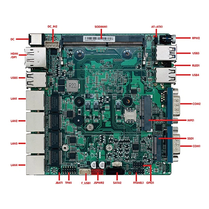 4LAN Ports NANO ITX Mainboard Six Groups USBNANO ITX Mainboard Two COM Ports